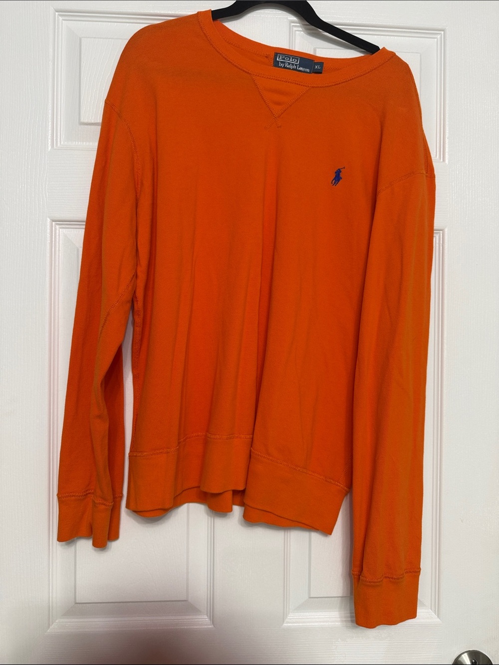 Polo by Ralph Lauren Bright Orange Crewneck Sweatshirt with Navy Pony